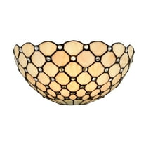 Claxy Tiffany Style Wall Sconce with Beige Stained Glass Shade