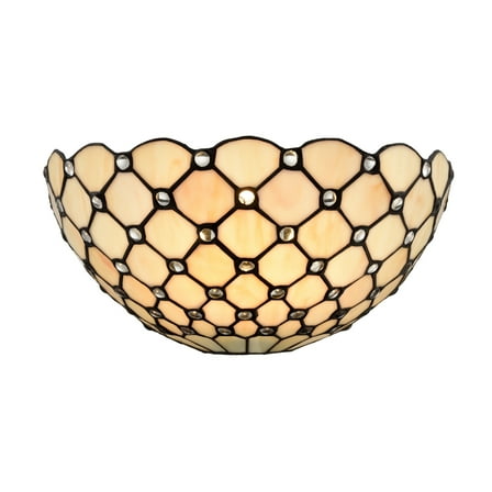 Claxy Tiffany Style Wall Sconce with Beige Stained Glass Shade