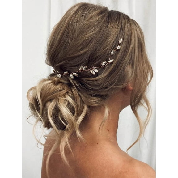 Bride Rhinestone Wedding Hair Vine Crystal Hair Piece Bridal Headpiece Hair Accessories for Women and Girls HV190