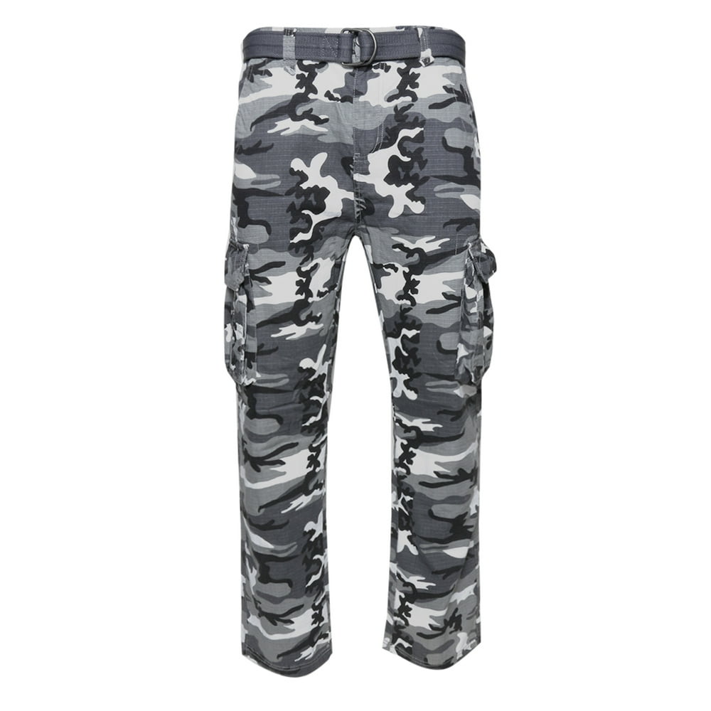 DBFL - Mens Cargo Camo Pants Multi Pocket Lightweight Army Regular Fit ...