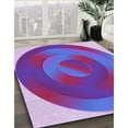 thumbnail image 3 of Ahgly Company Machine Washable Indoor Round Transitional Purple Mimosa Purple Area Rugs, 5' Round, 3 of 7