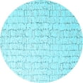 thumbnail image 1 of Ahgly Company Indoor Round Solid Light Blue Modern Area Rugs, 5' Round, 1 of 4