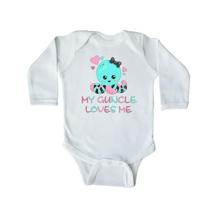 

Inktastic My Guncle Loves Me- cute octopus and hearts Gift Baby Boy or Baby Girl Long Sleeve Bodysuit