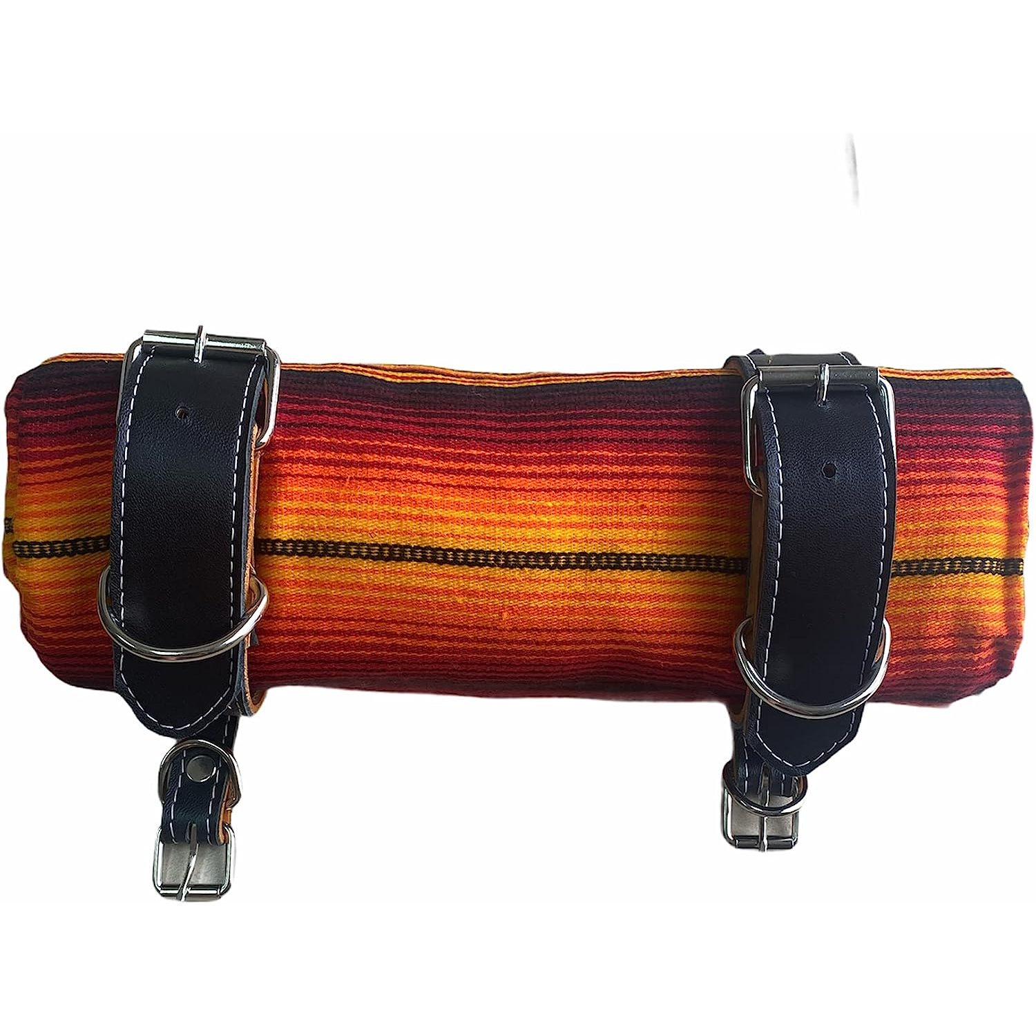 Black Motorcycle Belt with Blanket , Blanket Holder, Biker , Mexican