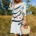 thumbnail image 4 of Persian Calligraphy (Life & Time) Womens Summer Dress Tie Back A Line Flare Dress, 4 of 9