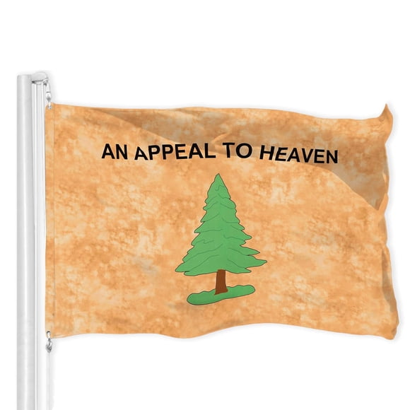YYV Appeal To Heaven 3 x 5 ft Flag Double-Sided Polyester Banner With Brass Grommets Durable Outdoor Historical Tree Flag For Yard Porch Patriotic Garden Decor