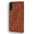 thumbnail image 3 of Allytech Galaxy A50 Wallet Case, Slim Fit Lightweight Shockproof PU Leather Mandala Embossed Folio Kickstand Bumper Protective Cards Holder Wallet Cases Covers for Samsung Galaxy A50, Brown, 3 of 13