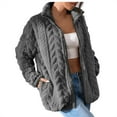 thumbnail image 2 of Chaquetas y abrigos casuales sin capucha de manga larga para mujer, suéter liso de manga larga con cremallera, abrigo casual, chaqueta para mujer, 2 of 5
