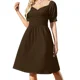 thumbnail image 3 of Marrón chocolate oscuro. Vestido sin mangas vestidos de lujo ropa Vestido, 3 of 7