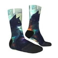 thumbnail image 2 of Goofa Cosmic Cat In Window Printed Men's Crew Socks, Soft Durable Breathable Moisture-Wicking with Odor Control Cotton socks, 2 of 9