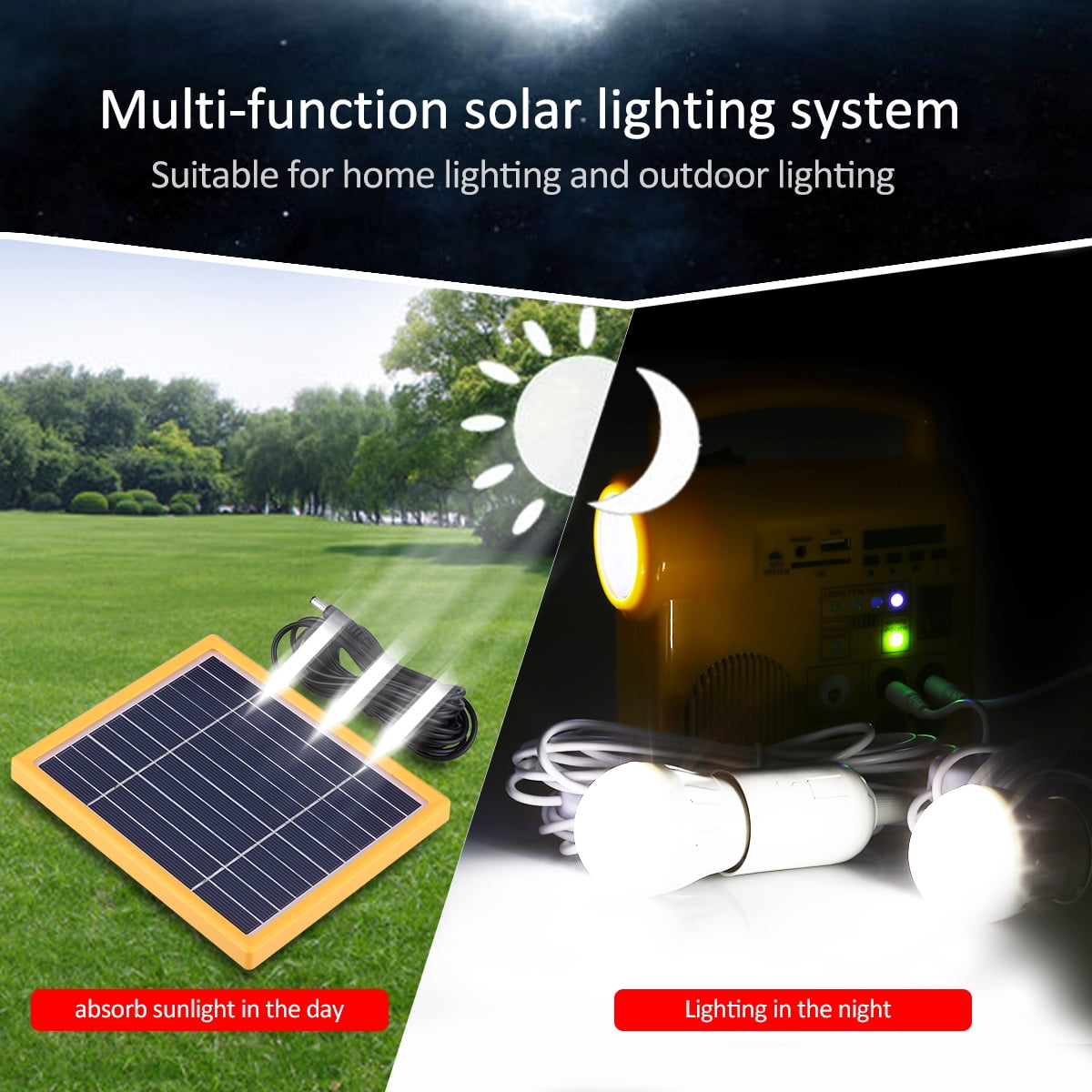 Floureon Outdoor Multi Function Solar Panel Led Lighting