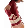 thumbnail image 3 of Womens V Neck Cardigan Sweaters Color Block Button Oversized Long Sleeve Open Front Knit Sweater Coats Brick Red L, 3 of 7