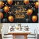 thumbnail image 3 of Happy Birthday Backdrop Banner Black And Gold Birthday Party Background Decorations Happy Birthday Party Decorations For Men And Women, 3 of 5