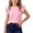 Pink, variant on Girls' Ruffle Sleeve Ribbed Top, Flutter Short Sleeve Casual T-Shirt, Soft Solid Color Summer Blouse for Kids School Daily Wear