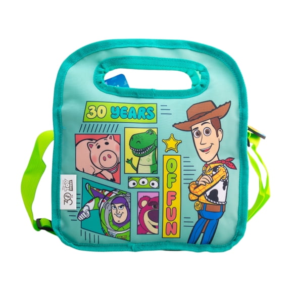 Lonchera Térmica Reutilizable, Diseño Toy Story Clásico, Colección 30 Aniversario, Bolsa Portátil Almuerzo con Asa, Cierre y Correa Expandible, Color Verde