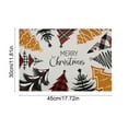 thumbnail image 3 of Decoración del hogar, manteles individuales de lino navideños, manteles individuales para sala de estar, comedor, fiestas al aire libre, manteles individuales con estampado de árbol de Navidad, decora, 3 of 6