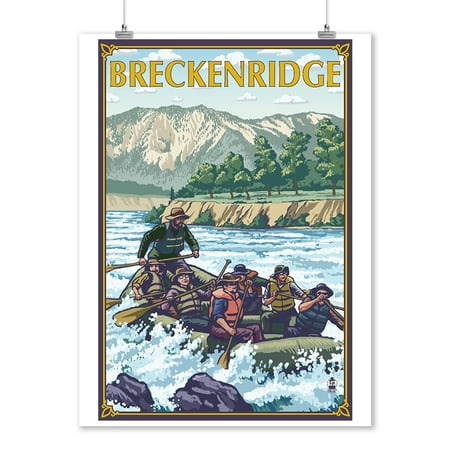 Breckenridge, Colorado - River Rafting - Lantern Press Original Poster (9x12 Art Print, Wall Decor Travel
