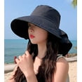 thumbnail image 4 of CoCopeaunt Women's Summer Sun Outdoor UV Protection Hat Foldable Wide Brim Ponytail Hole Bucket Cap for Summer Cycling,Hiking, 4 of 5