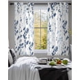 thumbnail image 3 of Blue Botanical Sheer Curtains 54 Inch Length 2 Panels Set for Living Room/Bedroom, Spring Floral Watercolor Leaf Kitchen Curtains Grommet Semi-Sheer Curtains Drapes Voile Window Treatments 42"x54"x2, 3 of 7