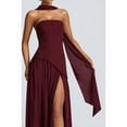 thumbnail image 4 of Women'S Off-the-Shoulder Tube Dress with Side Design, Suitable for Going Out Casual Elegant Club Party Long Dress Wine Red L, 4 of 7