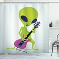 thumbnail image 1 of Ambesonne Popstar Party Shower Curtain, Music Monster, 69"Wx70"L, Apple Green Navy Blue, 1 of 3