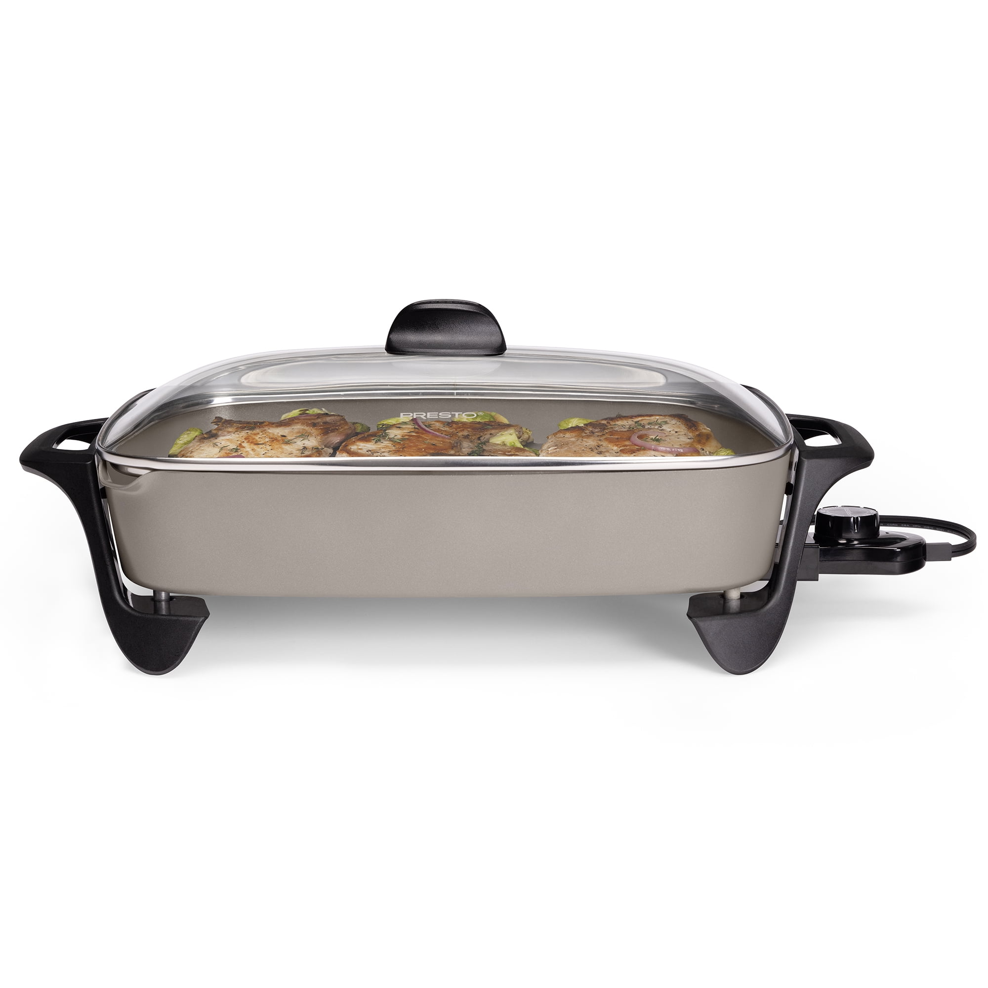 Presto 16 Ceramic Electric Skillet with Glass Cover Silver 06860 Walmart