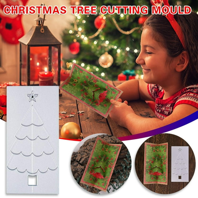 Dvkptbk Foldable Christmas Tree Cutting Dies Cut Stencils For DIY Embossing