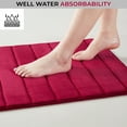 thumbnail image 5 of 2 Piece Striped Design Solid Memory Foam Bathroom Rug Set Non-Slip, 5 of 7