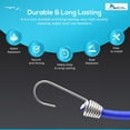 thumbnail image 5 of MARINE CITY Blue Bungee Cord with Stainless Steel Hook  15 Inches, Durable, Weatherproof for Marines, Boats, Camping, Ships, Tie Downs Bungee Cord Pack of 4, 5 of 8