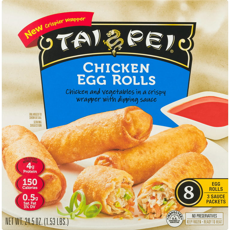 Tai Pei Chicken Egg Rolls Frozen Asian Appetizers 24.5 Oz