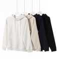 thumbnail image 3 of 380g Heavyweight Trendy Cotton Loose Fit Hooded Sweatshirt for Men, Solid Color Basic Pullover Hoodie, 3 of 4