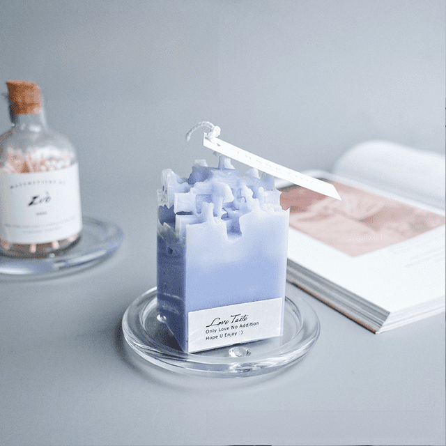 Bandeja de vidrio para velas perfumadas, hecha a mano, con base redonda transparente, molde de cera para columna, adornos decorativos de cera