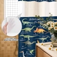 thumbnail image 3 of No Hook Shower Curtain, Blue Dinosaur Shower Curtains for Bathroom with See Through Top Window, Vintage Letters Farm Animals Waterproof & Washable Bath Curtain Extra Long 72"x84", 3 of 9