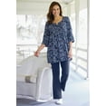 thumbnail image 6 of Woman Within Plus Size 7-Day Three-Quarter Sleeve Pintucked Henley Tunic, 6 of 6
