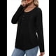 thumbnail image 1 of Camisas de Larga para Mujer, Conjuntos de Otoño, Cuello Redondo, Túnicas Casuales, Blusas de Moda, Ropa de Moda. Negro XL, 1 of 6