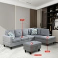 thumbnail image 2 of Dubbin Grey Linen 3-Piece Living Room Sofa Set, 2 of 7
