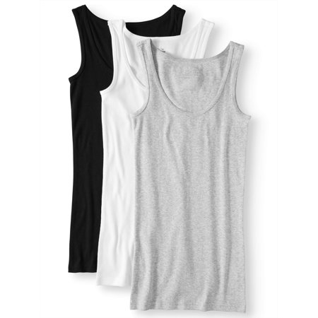 Women's Rib Tank Top, 3 Pack Bundle