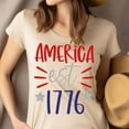 thumbnail image 4 of Patriotic Graphic T-Shirt, USA Est. 1776, Short Sleeve Crewneck Tee, Light Pink, Size 5XL, 4 of 6