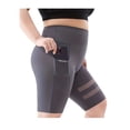 thumbnail image 2 of 2 Pack Biker Yoga Shorts with Pockets for Women,High Waisted Athletic Running Workout Gym Shorts Black+Gray, 2 of 8