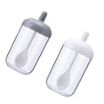 thumbnail image 4 of 2pcs Useful Transparent Jars Round Spice Storage Jars Kitchen Sugar Container with Lid and Spoon for Home Restaurant, 4 of 8