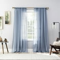 thumbnail image 6 of Archaeo 100% Cotton Sheer Curtain, 50"x84", Denim Blue, 6 of 8