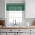 thumbnail image 3 of Pure Olive Green Valance Curtains for Kitchen/Living Room/Bathroom/Bedroom Window, Rod Pocket Small Topper Half Short Window Curtains Voile Sheer Scarf, Simple Solid Color 42"x18", 3 of 8