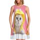 thumbnail image 1 of Balery A Funny Cat Vestidos de verano para mujer con estampado: vestido holgado sin mangas, vestido playero informal y cómodo para días calurosos., 1 of 7