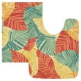 thumbnail image 3 of Ryvnso Tropical Leaf-n1 Bathroom Shaggy Rugs Toilet U Shape Mat Soft Contour Rug 20"x24", 3 of 9