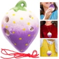thumbnail image 3 of 1 juego de ocarina de cerámica de 6 agujeros con forma de fresa para niños, instrumento de viento para practicar, 3 of 7