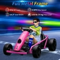 thumbnail image 3 of 24V 9Ah Kids Ride on Go Kart Toy, High Speed 8MPH Drifting Circling Car with Powerful Motors, Large Seat,Slow Start Function,High/Low Speed, Music, Max Load 180lbs Racing Toy for Kids 8-12 Years, 3 of 9