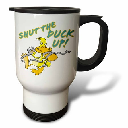 

Shut the Duck up Duct Tape Duck Toon 14oz Stainless Steel Travel Mug tm-104316-1