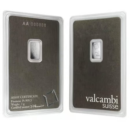 Valcambi Suisse 1 Gram Platinum Bar - In Assay Card