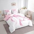 thumbnail image 2 of Erosebridal Girls Pink Bow Bedding Comforter Set, X Letter Queen Bedding Sets, Princess Style Bedroom Decor, Pink Reversible 7-Piece, 2 of 6