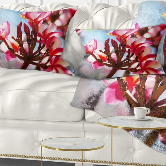 Designart Bunch of Beautiful Tropical Flowers - Floral Throw Pillow - 12x20